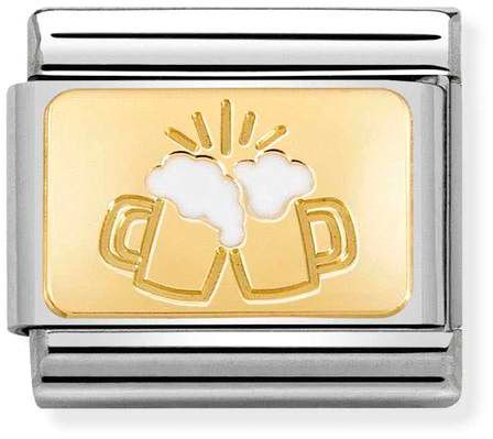 Nomination Classic Gold Classic Plates Beer Cheers Charm