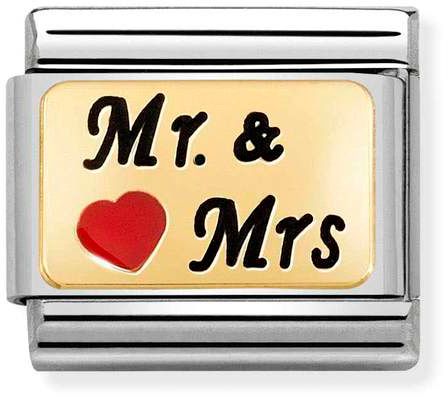 Nomination Classic Gold Classic Plates Mr And Mrs Charm