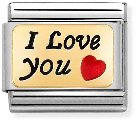 Nomination Classic Gold Classic Plates I Love You Charm