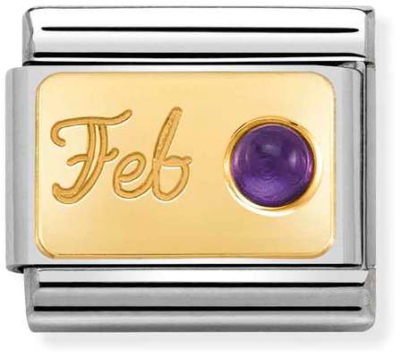 Nomination Classic Gold Month With Stone February Charm