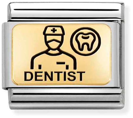 Nomination Classic Gold Symbols Dentist Charm