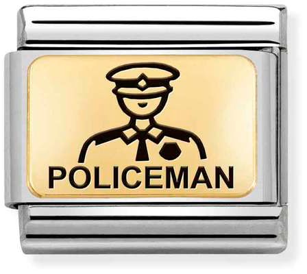 Nomination Classic Gold Symbols Policeman Charm