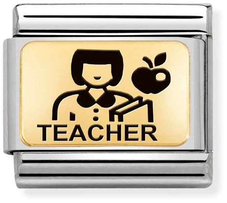 Nomination Classic Gold Symbols Teacher Charm
