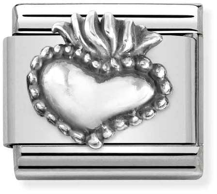 Nomination Classic Silver Oxidised Plates Sacred Heart Charm