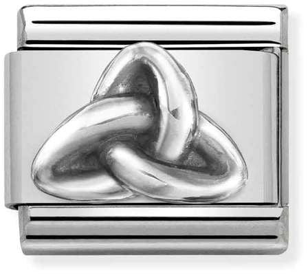 Nomination Classic Silver Oxidised Plates Trinity Knot Charm