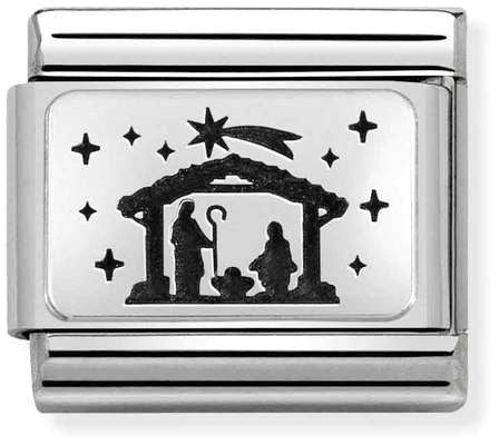 Nomination Classic Silver Nativity Christmas Charm
