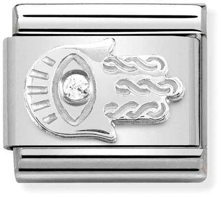 Nomination Classic Silver Cubic Zirconia Plate Fatima Hand Charm
