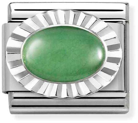 Nomination Classic Silver Stones Green Adventurina Charm