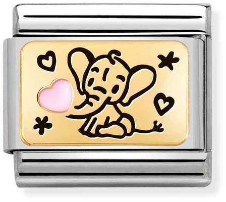Nomination Classic Gold Symbols Pink Elephant Charm