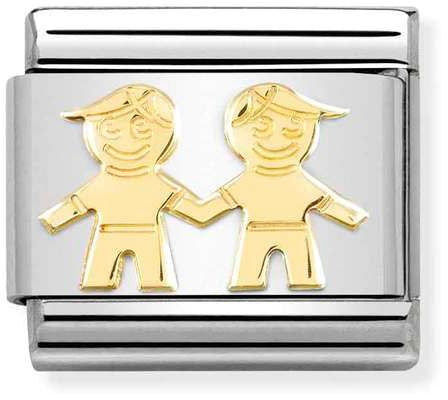 Nomination Classic Gold Symbols Brothers Charm