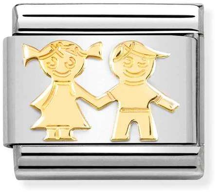 Nomination Classic Gold Symbols Sister and Brother Charm