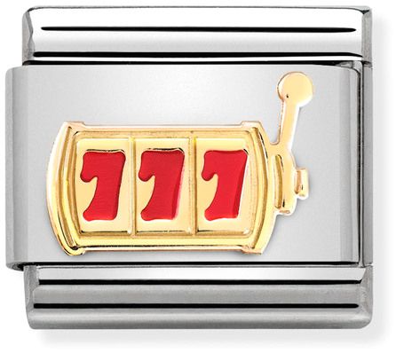 Nomination Classic Gold Symbols Slot Machine Charm