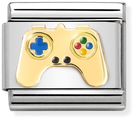 Nomination Classic Gold Symbols Game Controller Charm