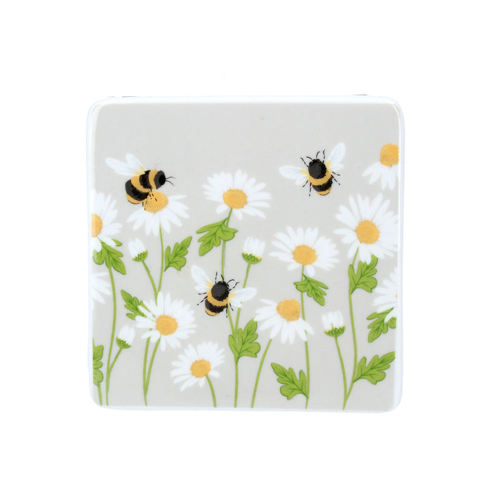 Gisela Graham Daisy/Bee Ceramic Coaster