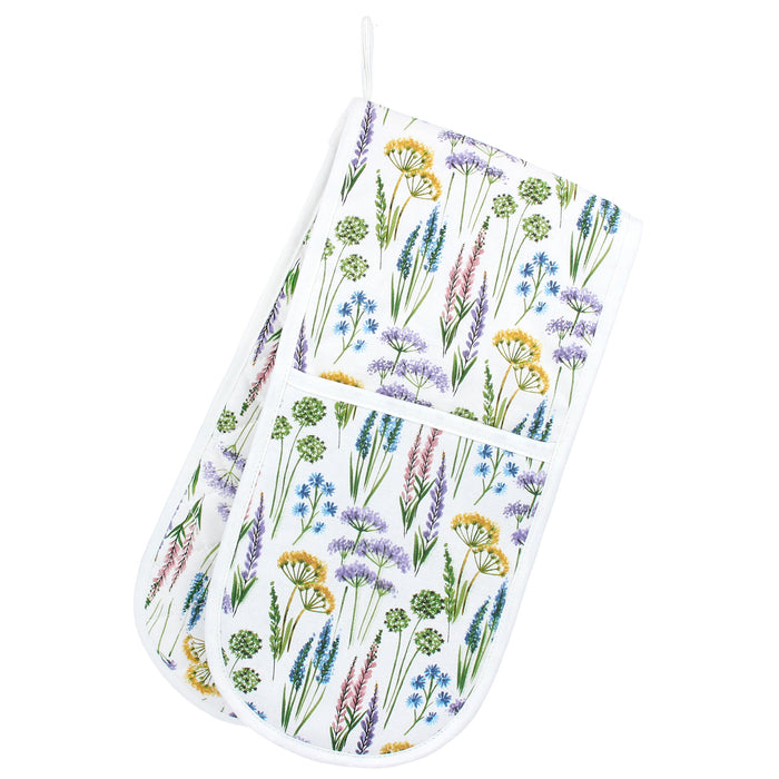 Gisela Graham Spring Meadow Fabric Double Oven Glove