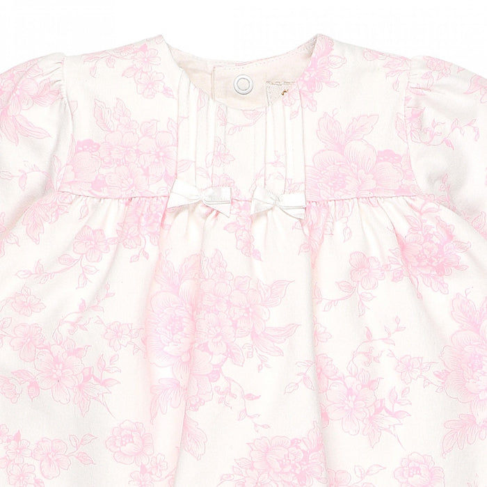 Emile et Rose Romana - Pink Floral Baby Dress with Tights