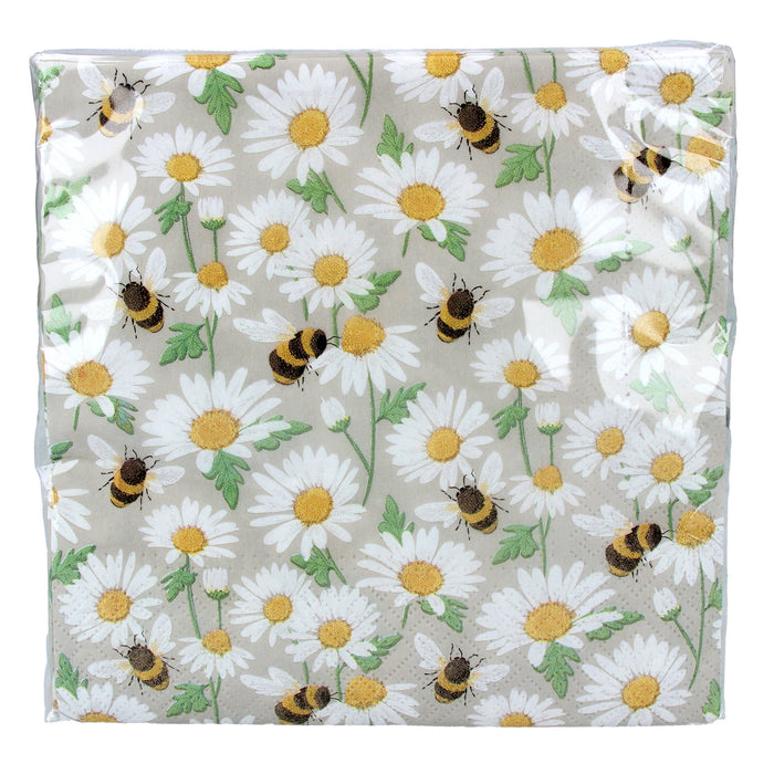 Gisela Graham Daisy/Bee Paper Napkin Pack 20