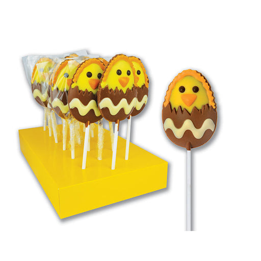 Hand Decorated Milk Chocolate Hatching Chick Lollipops
