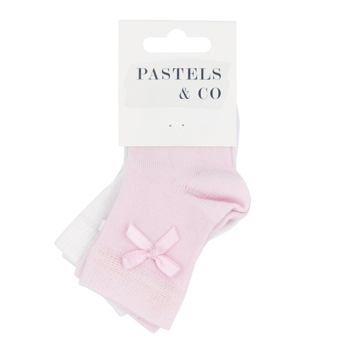 Pastels & Co Leone 2 pack of Pink & White Socks