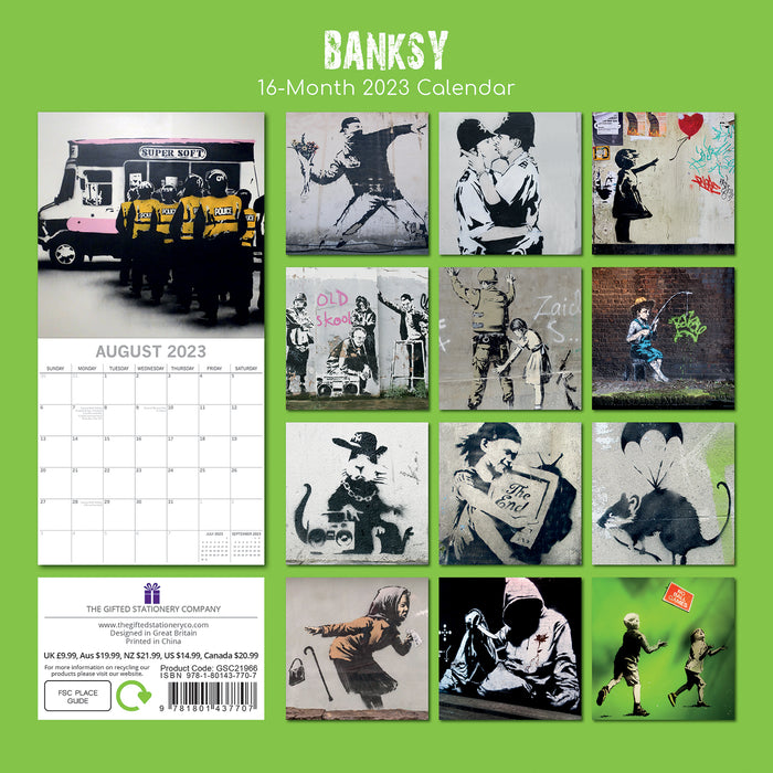 The Gifted Stationary Company 2023 Square Calendar - Banksy
