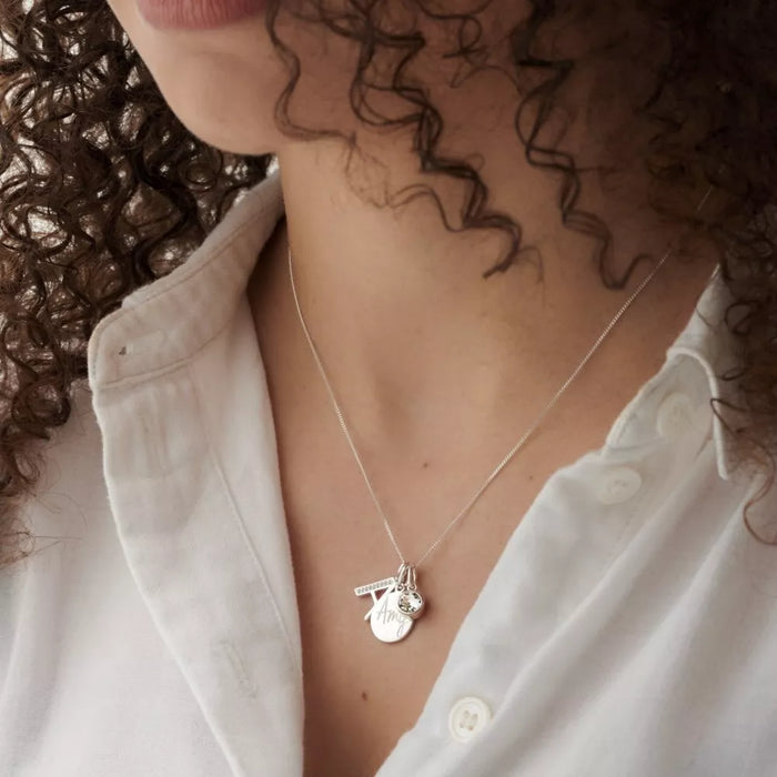 Birthstone April Crystal Necklace