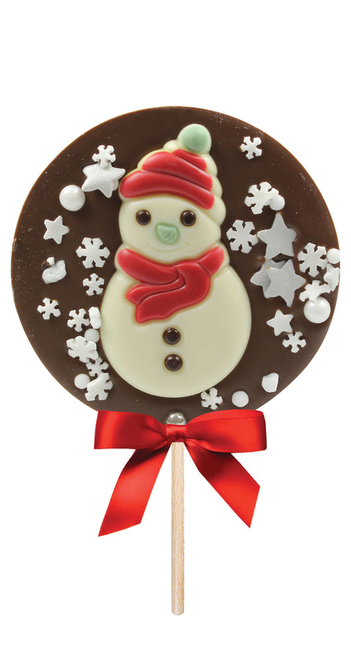 Bon Bons Milk Chocolate Snowman with Snowflakes Lolly
