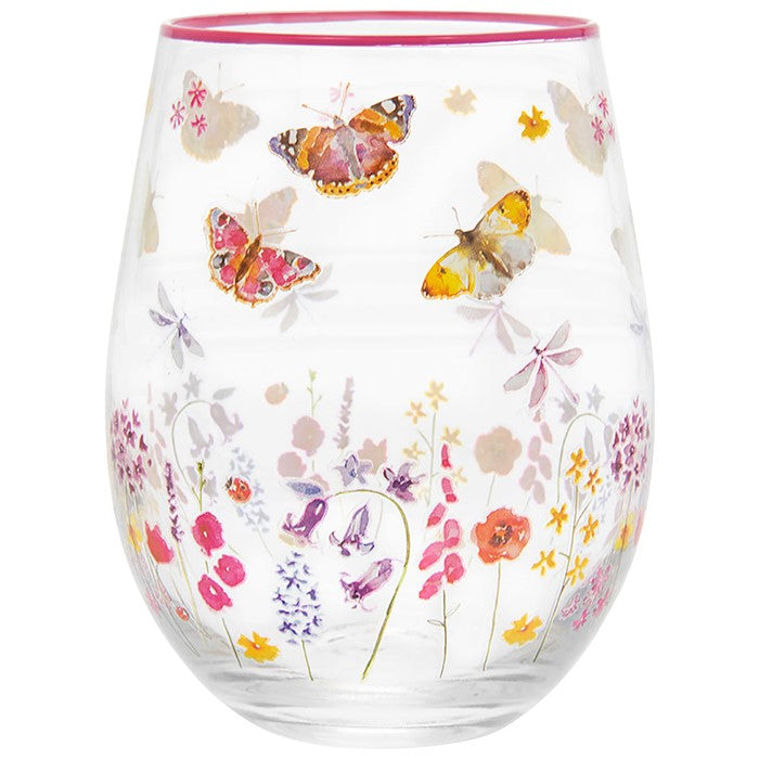 Butterfly Garden Tumbler Glass