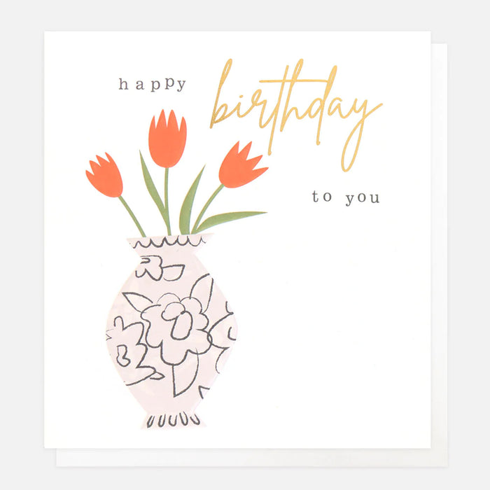 Caroline Gardner Vase Birthday Card