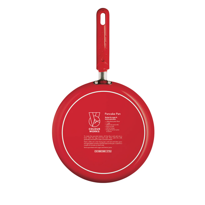 Colourworks Brights Red Crêpe Pan with Soft Grip Handle