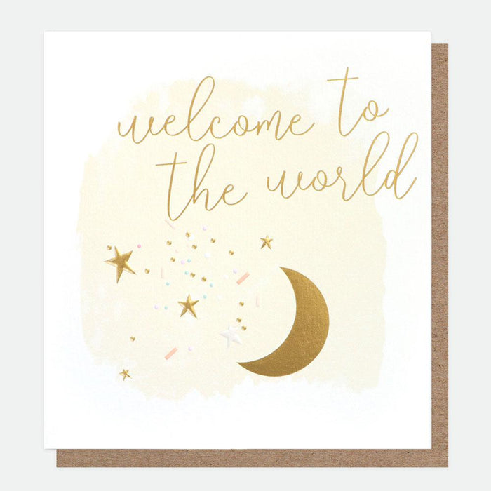 Caroline Gardner Welcome To The World Moon New Baby Card