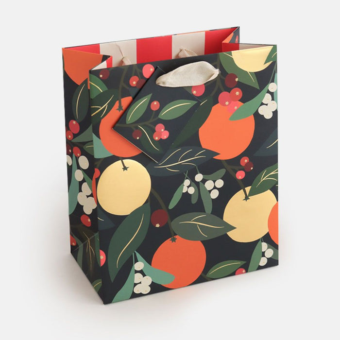 Caroline Gardner Oranges & Foliage Medium Gift Bag