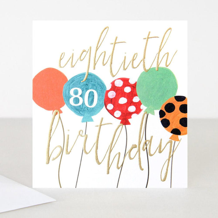 Caroline Gardner Balloons 80th Birthday Card