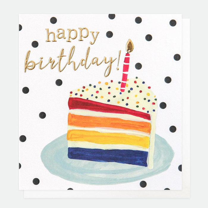 Caroline Gardner Painted Rainbow Cake Birthday Card