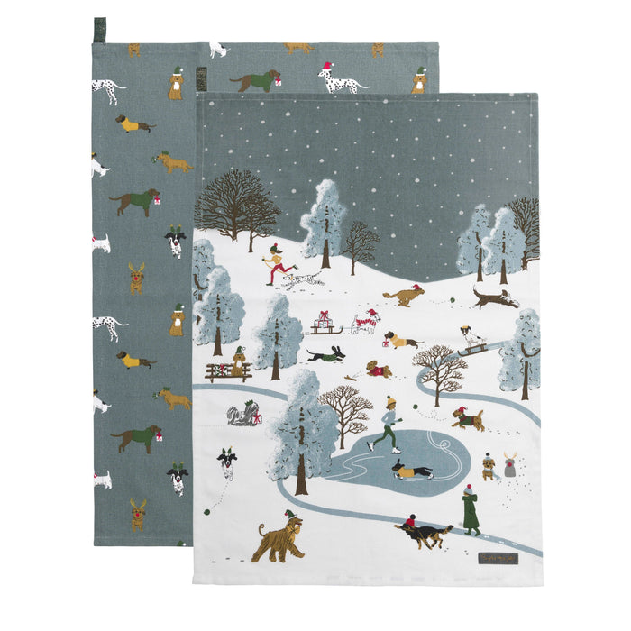 Sophie Allport Christmas Dogs Tea Towel (Set of 2)