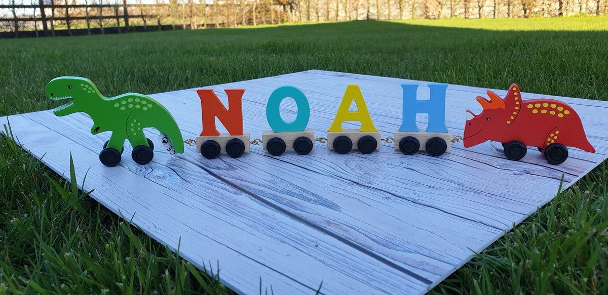 Coloured Wooden Train Letters