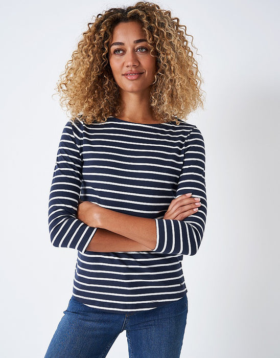 Crew Clothing Essential Breton Navy Stripe Top