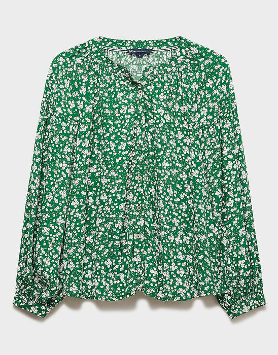 Crew Clothing Green Ditsy Leila Blouse