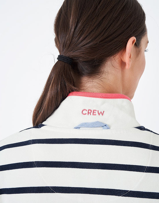 Crew Clothing Padstow Pique Sweatshirt White & Navy Stripe