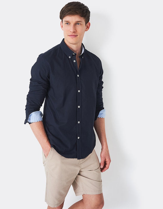 Crew Clothing Slim Fit Oxford Navy Blue Shirt