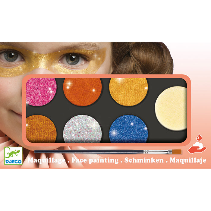 Djeco Metallic Face Paint - 6 Colour Palette