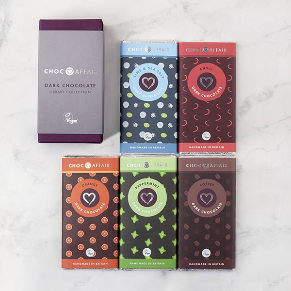 Choc Affair Signature Dark Chocolate Library Collection Gift Set - Dat ...