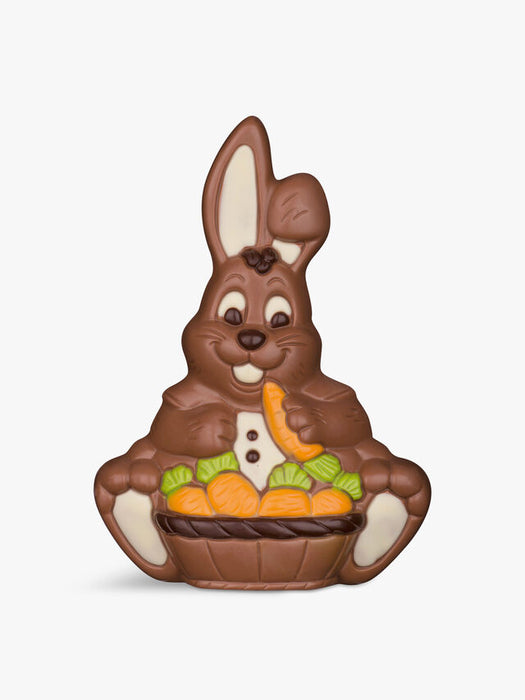Decorated Hollow Milk Chocolate Bunny with Carrot Basket