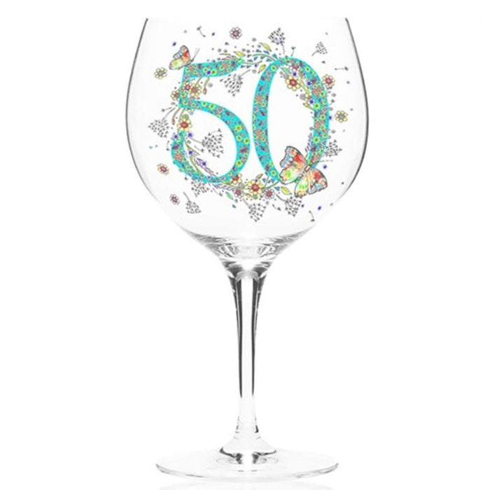 Doodleicious 50Th Wine Glass