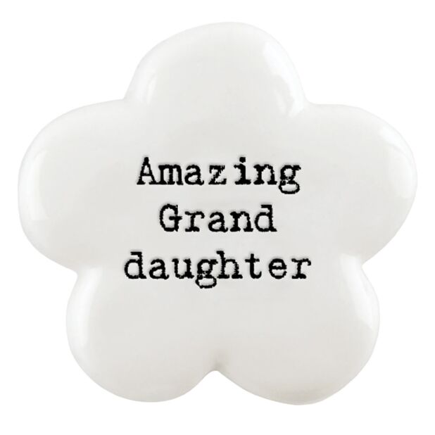 East of India White Flower Token - Amazing Grand Daughter
