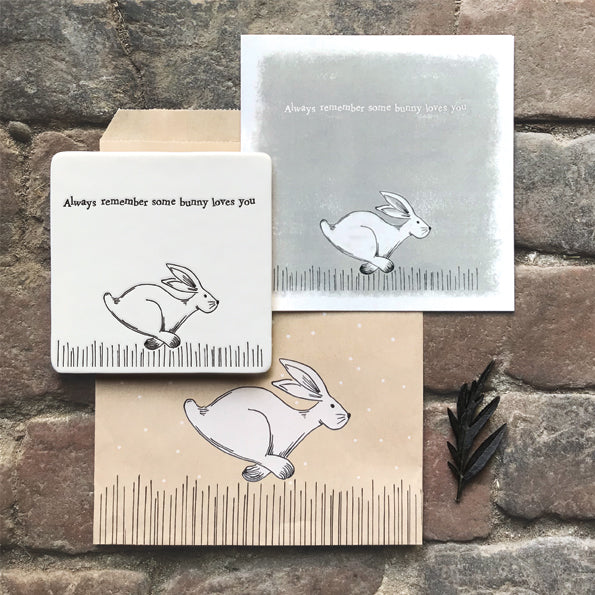 East of India Porcelain Coaster - Running Hare