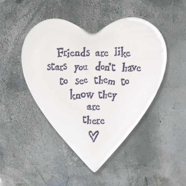 East of India Porcelain Coaster - Friends are Stars