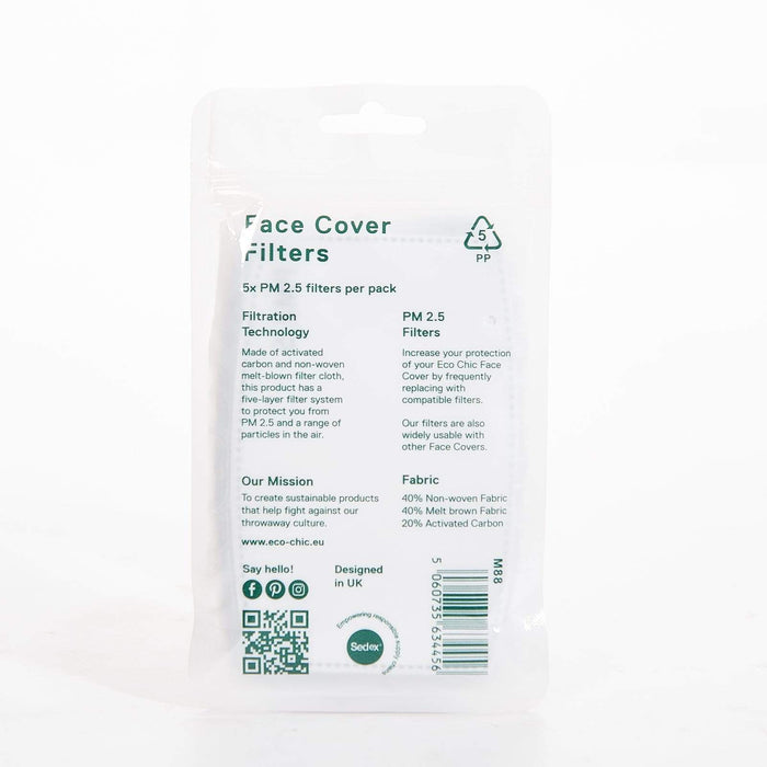 Eco Chic Face Cover 5 Filters Set