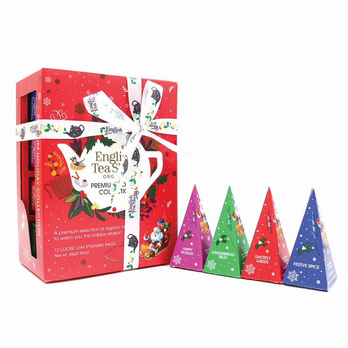 English Tea Shop Holiday Red 12 Pyramid Tea Bags Gift