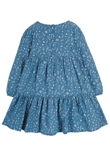 Frugi Chambray Floral Fleur Tiered Dress