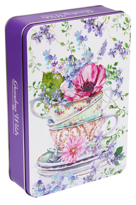 Grandma Wilds Summer Teacup Tin with Biscuits